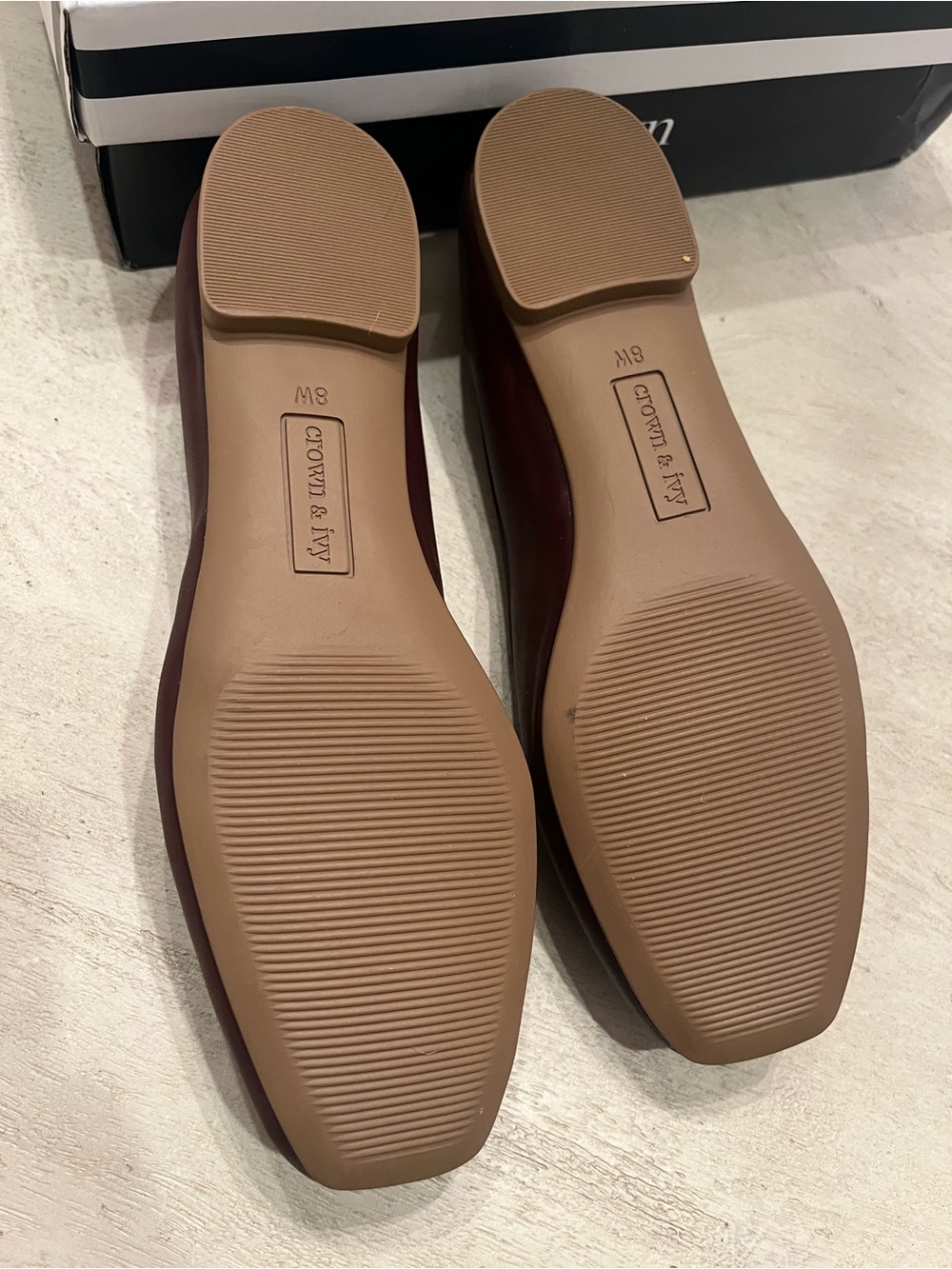 NEW Crown & Ivy Wine Ballet Flats Size 8W - Picture 3 of 5